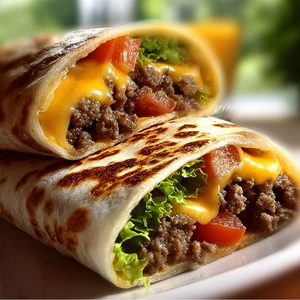 Duftende Gegrillte Cheeseburger-Wraps