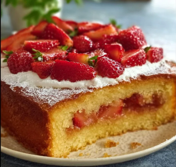 Fanta Kuchen mit Erdbeeren