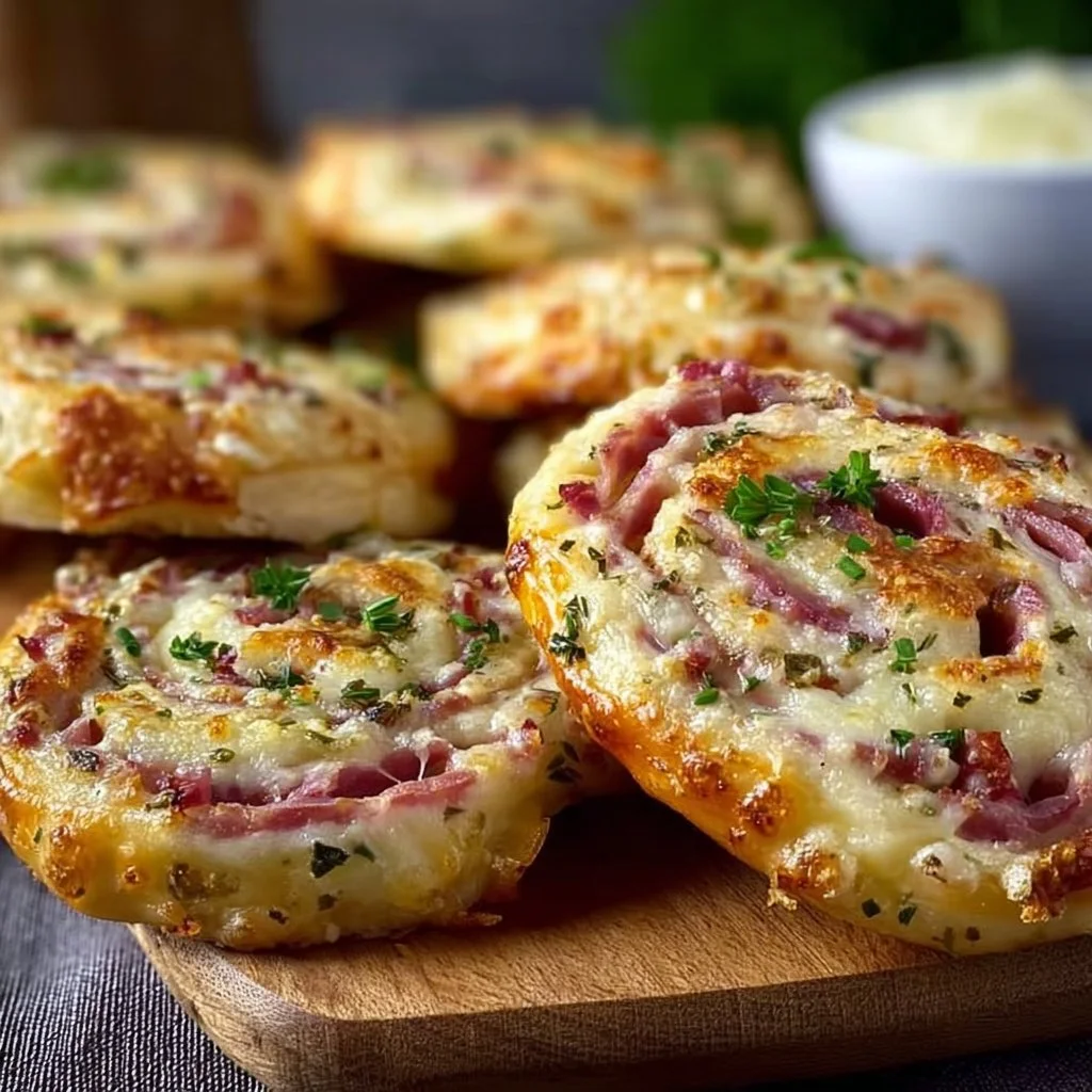 Köstliche Flammkuchenbrötchen frisch aus dem Ofen