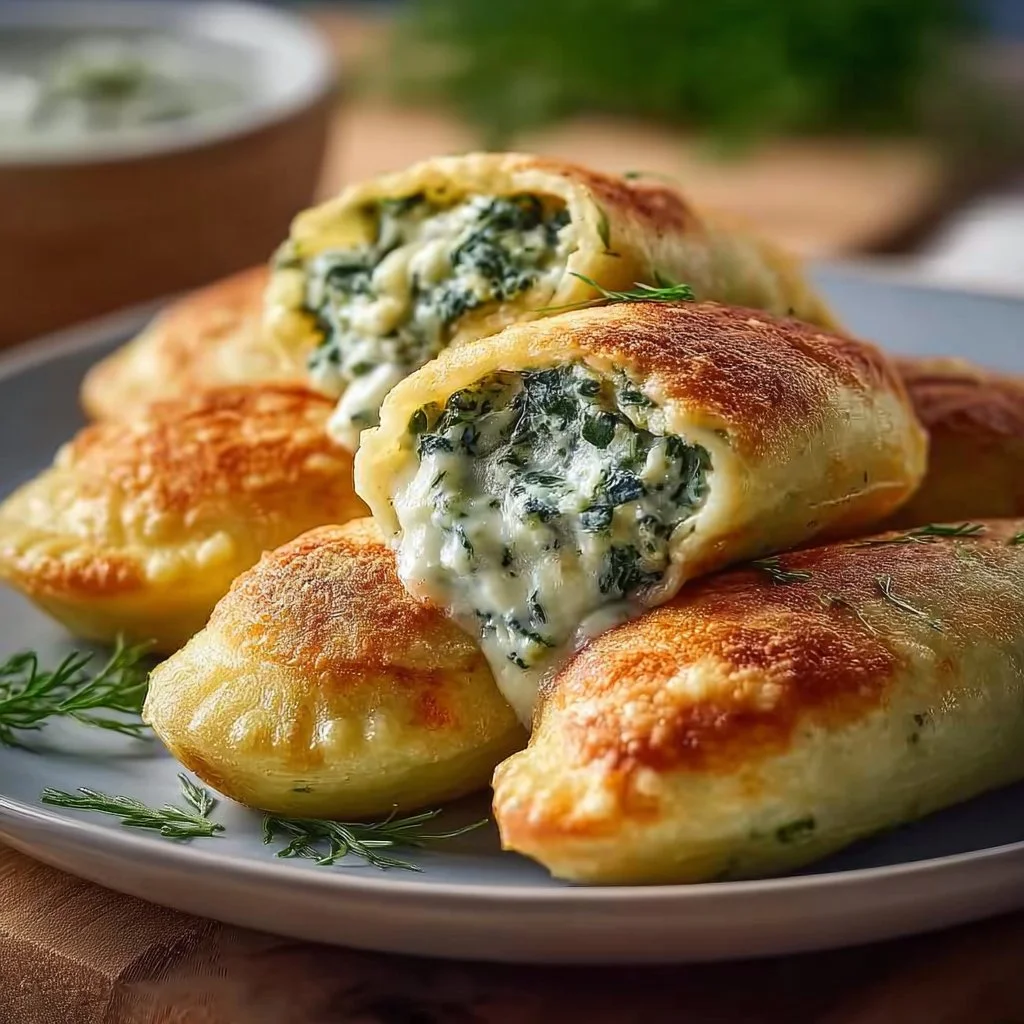 Kartoffeltaschen mit Spinat-Frischkäse-Füllung