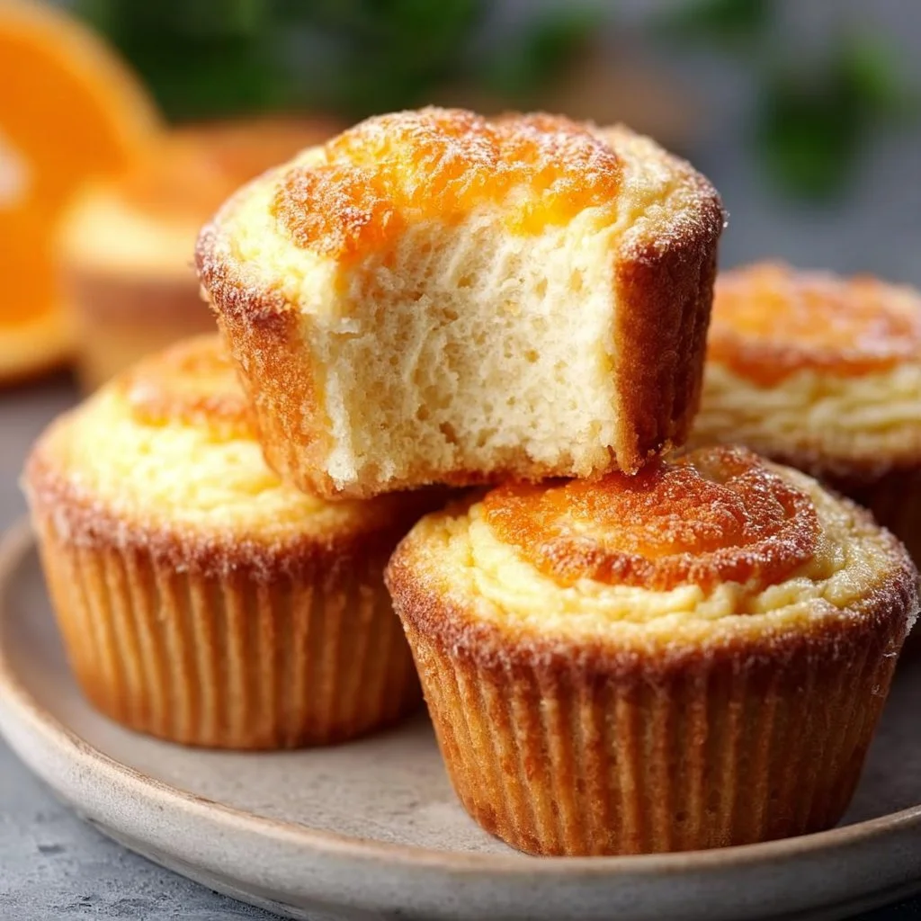 Käsekuchen Muffins frisch gebacken auf einem Teller