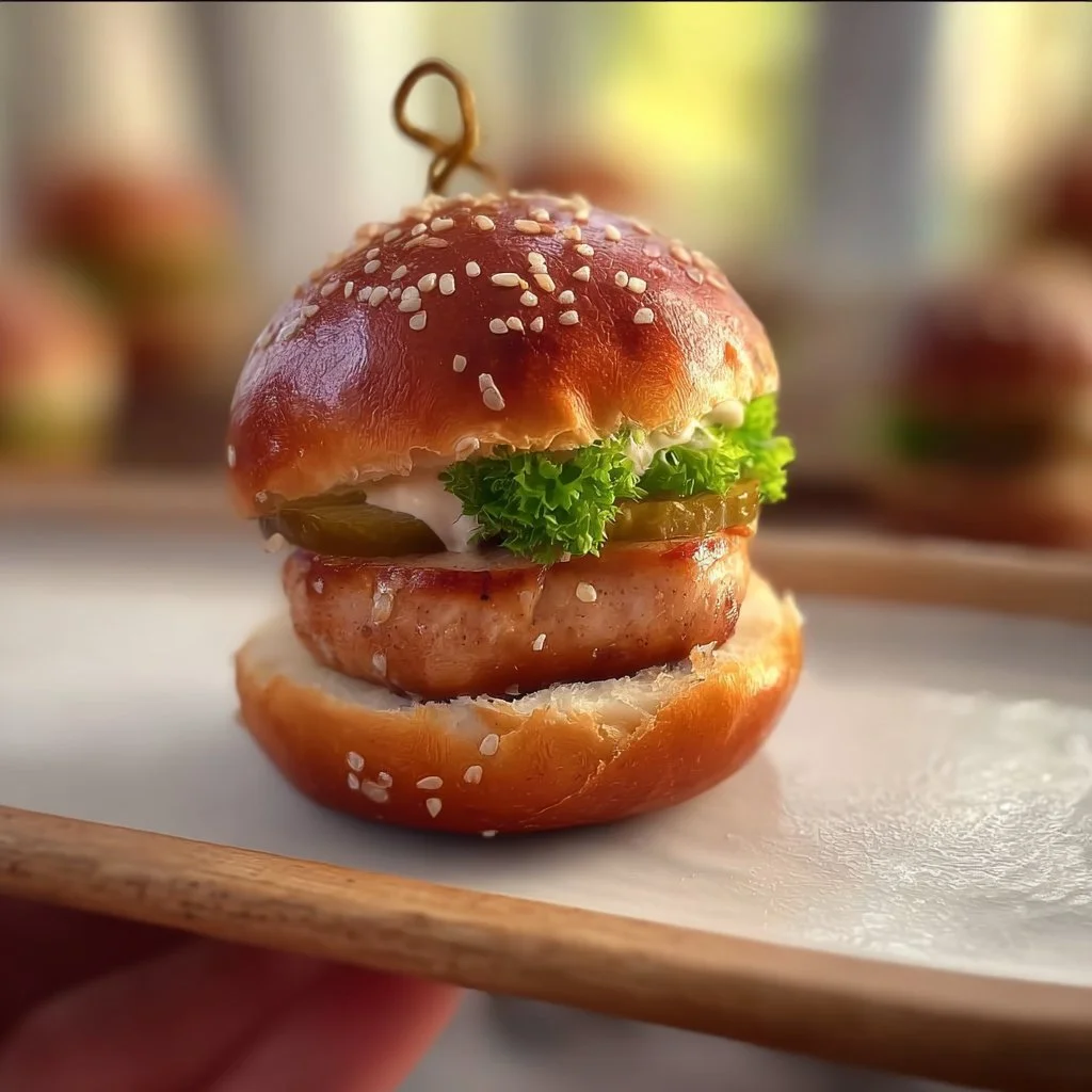 Mini Laugen Burger mit Leberkäse