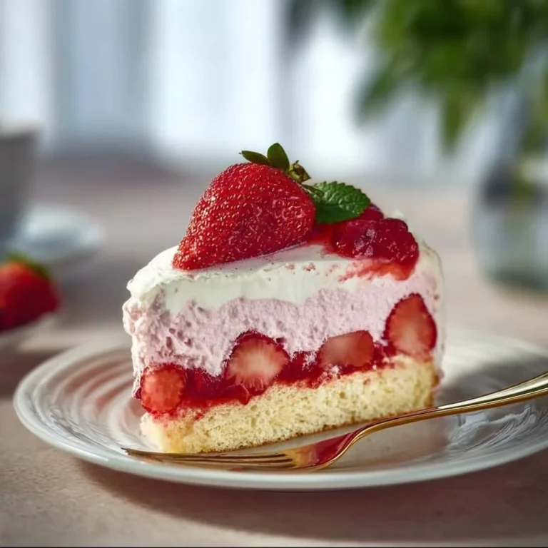 Schnelle und frische Erdbeer-Quark-Torte mit frischen Erdbeeren und Quarkcreme