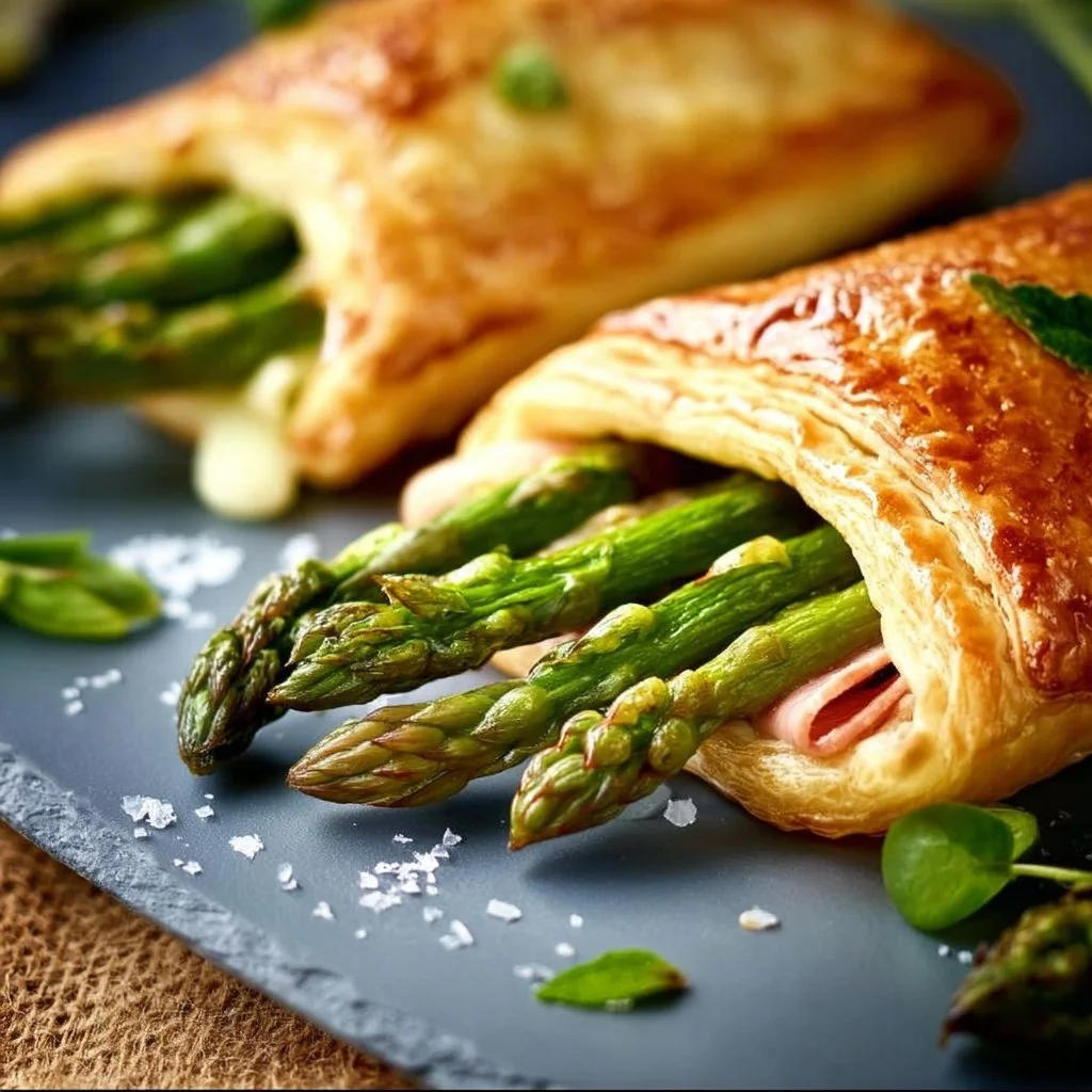 Schnelle Spargel-Blätterteigtaschen