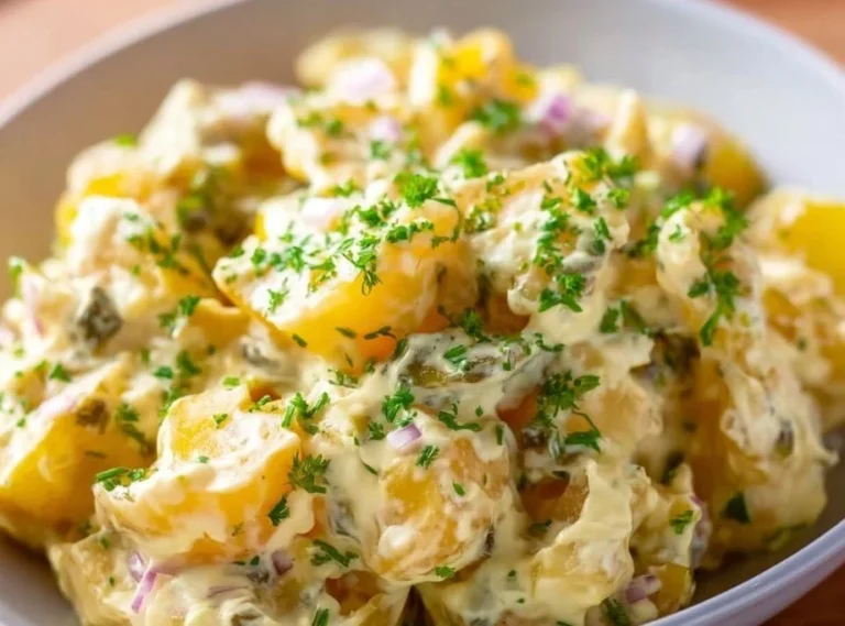 Schneller Kartoffelsalat mit frischen Zutaten und leckerem Dressing