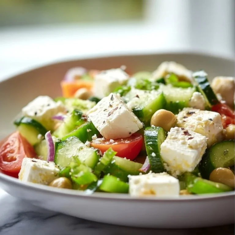 Sommersalat mit Feta, frische Zutaten und lebendige Farben auf einem Teller