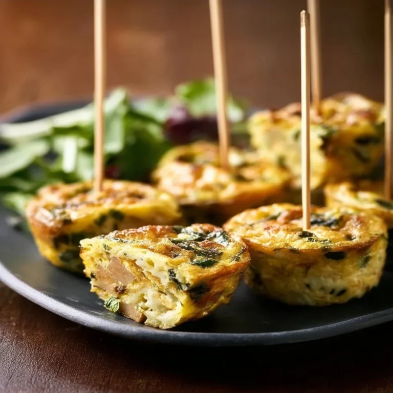 Leckere Frittata-Häppchen auf einem Tisch angerichtet