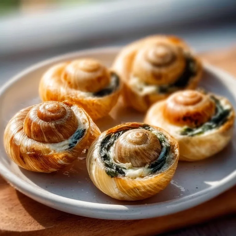 Leckere vegetarische Schnecken auf einem Teller serviert