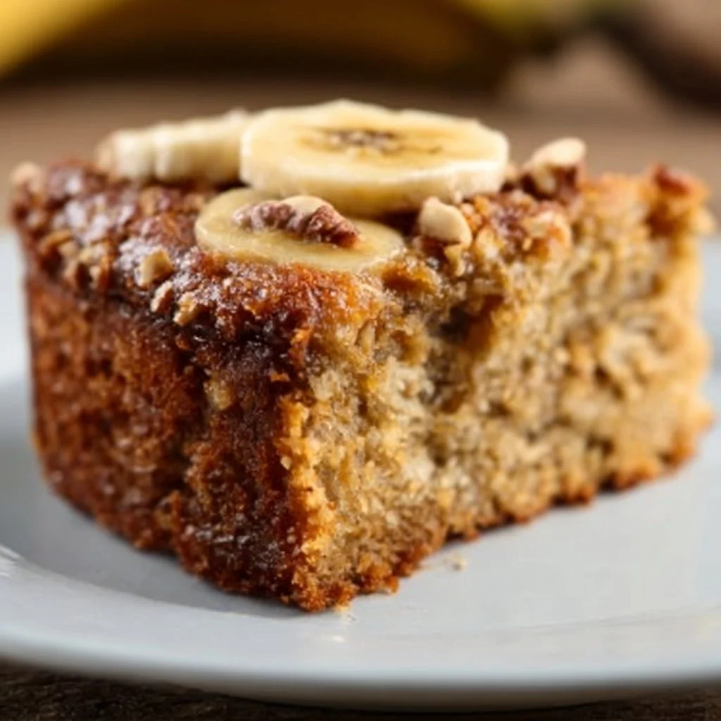 Zuckerfreier Bananen-Nuss-Haferflocken-Kuchen